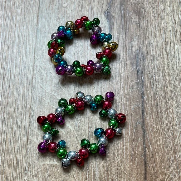 Source Unknown Colorful Jingle Bell Bracelets Set of 2 - Picture 1 of 12